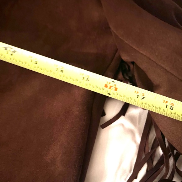 NEW For The Republic Dark Brown Fringe Faux Suede Jacket. Sz XS. - Picture 2 of 10